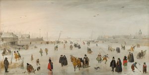 مشهد على الجليد ، ج. 1625. بواسطة هندريك أفركامب