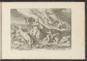 يشتكي جونو إلى Thetis و Oceanus تحولات أوفيد (عنوان المسلسل) Recreations of P. Ovidius Naso (عنوان السلسلة) بواسطة هندريك جولتزيوس (ورشة عمل)