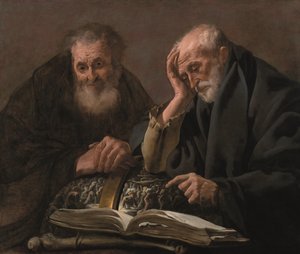 ديموقريطس وهيراكليتس ، ج. 1619-20 (زيت على قماش)