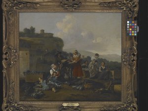 سوق الخضار في إيطاليا بأشكال (زيت على قماش)
