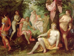 ديانا وأكتون ، 1608 (زيت على النحاس) بواسطة Hendrick van and Brueghel Balen