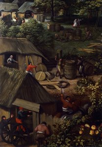 منظر طبيعي لحصاد الخريف ، بقلم لوكاس فان فالكنبورش (حوالي 1530-1597) ، تفاصيل بواسطة هندريك فان دن (1530-97) Broeck