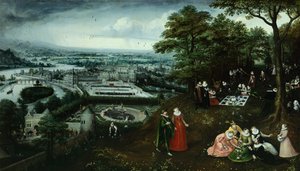 تفاصيل المناظر الطبيعية في الربيع ، بقلم لوكاس فان فالكنبورش (حوالي 1530-1597) بواسطة هندريك فان دن (1530-97) Broeck