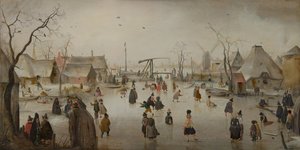 Ice Sports، c.1610 (زيت على لوح)