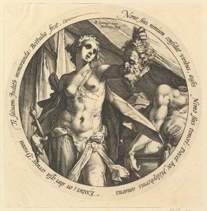 جوديث مع رئيس Holofernes ، كاليفورنيا. 1585. بواسطة هندريك جولتزيوس
