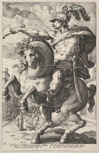 ماركوس كورتيوس ، من سلسلة The Roman Heroes ، 1586. بواسطة هندريك جولتزيوس