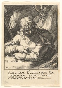 القديس يعقوب الصغير ، من المسيح ، الرسل والقديس بولس مع العقيدة ، كاليفورنيا. 1589. بواسطة هندريك جولتزيوس