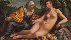 Vertumnus و Pomona ، 1613 بواسطة هندريك جولتزيوس