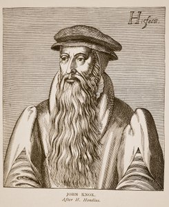 جون نوكس ، من "Effigies" بواسطة Jacobus Verheiden ، 1602 (صورة بني داكن)