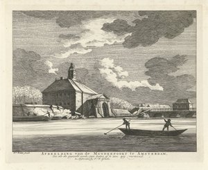 مترهل Muiderpoort ، ينظر إليه من Singelgracht ، 1769 يمكن رؤية صورة Muyderpoort في أمستردام ، حديقة الحيوان حيث أن هذه النقابة المنهارة ، من الخارج ، منعرج معروض (العنوان على الكائن)