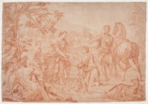 رومولوس وريموس (ليفي 1 ، 4). دراسة efter Carlo Marattis maleri i Sanssouci، Potsdam (udf.1962 لـ Niccolo Maria Pallavicini) بواسطة هنريك كروك