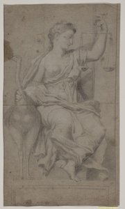 يجلس العدل. (دراسة بعد شخصية في Sala di Costantino ، الفاتيكان ، روما) بواسطة هنريك كروك