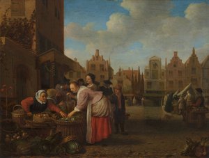 منظر للسوق العظيم في روتردام ، 1654 بواسطة هندريك مارتينز سورج