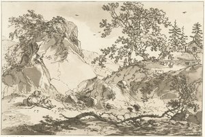 التقى Heuvelachtig Landschap رجل rustende تم حساب اثني عشر تصميمًا لاستخدام من يتعلمون رسم المناظر الطبيعية (عنوان السلسلة) بواسطة تيموثي شيلدريك