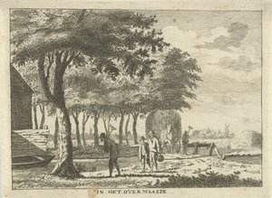 مزارعون على قطعة أرض في Overmaasse (العنوان على الكائن) المناظر الطبيعية في منطقة Schieland (عنوان المسلسل)
