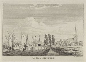 منظر لـ Nieuwerkerk aan den IJssel Het Dorp Nieukerk (العنوان على الجسم) بواسطة هندريك سبيلمان