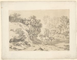 عربة القش على الطريق Tentamina Lithographica (عنوان السلسلة) المناظر الطبيعية الإيطالية (عنوان المسلسل) بواسطة هنريك فوغد