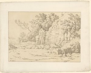 الصخور مع الأحواض Tentamina Lithographica (عنوان السلسلة) المناظر الطبيعية الإيطالية (عنوان المسلسل) بواسطة هنريك فوغد