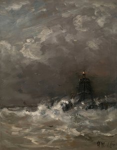 المنارة في كسر الأمواج. حوالي 1900-07