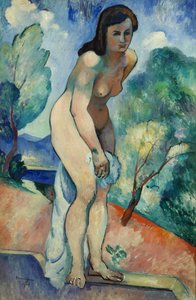 جين على حافة حوض السباحة (زيت على قماش)