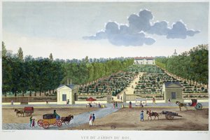 منظر ل Jardin du Roi في باريس من جسر أوسترليتز ، نقش بواسطة كلود فورتييه (1775-1835) (نقش ملون) بواسطة هنري (بعد) Courvoisier Voisin