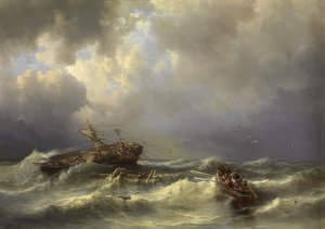 حطام سفينة. 1857 بواسطة هنري أدولف شيب