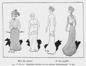 بو ، كيف طبطب! Oh، How Graceful !، كارتون فرنسي من Le Rire حول المفهوم الحديث للجمال (litho) بواسطة هنري أفلوت
