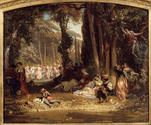 عيد الربيع في توسكانا. لوحة هنري بارون (1816-1885) بواسطة هنري بارون