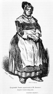 النانون العظيم - في "" Eugénie Grandet "" ، مريض. بواسطة Henri Monnier ، الطبعة الأصلية. 1843