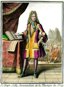 صورة على قدم جان بابتيست لولي (جيوفاني باتيستا لولي) (1632-1687) المشرف على موسيقى نقش الملك هنري بونارت (1642-1711)