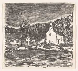 منظر تلال مع كنيسة Starnberger See (العنوان الأصلي)