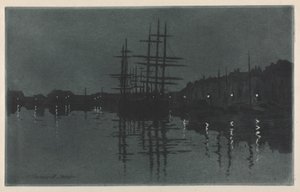 تأثير القمر في دييب ، ج. 1885. بواسطة هنري تشارلز جيرار