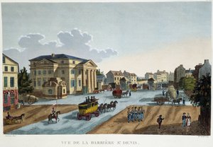 La barrier Saint-Denis ، حوالي عام 1827 - في "" مناظر لباريس "لكورفوازييه بواسطة Henri Courvoisier-Voisin