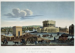 The Barriere de la Villette ، حوالي عام 1820 - في "" مناظر لباريس "لكورفوازييه بواسطة Henri Courvoisier-Voisin