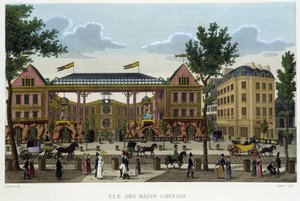 الحمامات الصينية ، حوالي عام 1820 في "" مناظر لباريس "بقلم كورفوازييه 1827 بواسطة Henri Courvoisier-Voisin