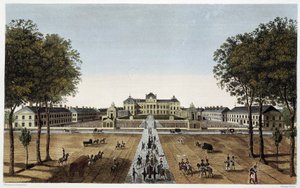منظر للأكاديمية العسكرية الملكية ، منظر من شارع فوجيرارد ، كاليفورنيا. 1820 - في "" مناظر لباريس "لكورفوازييه بواسطة Henri Courvoisier-Voisin