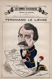كارتون لفرديناند لو ليفر (ليليفر) (1799-1886) عضو مجلس الشيوخ الإنجليزي في الجزائر من 'Les Hommes d'today' c. 1880 1880 بواسطة هنري ديمير (1846-1888) بواسطة هنري ديماري