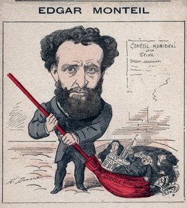 إدغار مونتيل (1845-1926) كاتب فرنسي ، ماسوني - كاريكاتير لهنري ديماري في "Les Hommes d