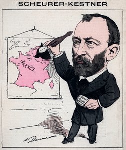 صورة لأوغست شيرير كيستنر (شورير كيستنر) (1833-1899) الكيميائي والصناعي والسياسي الألزاسي - رسم كاريكاتوري لهنري ديمير في "Les Hommes d'Today" ، باريس بواسطة هنري ديماري