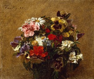 باقة من الزهور بواسطة Ignace Henri Jean Fantin Latour