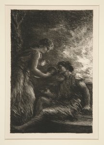 La Valkyrie: acte I و Sieglinde et Siegmund (The Valkyries: Act I و Sieglinde و Siegmund) بواسطة Ignace Henri Jean Fantin Latour