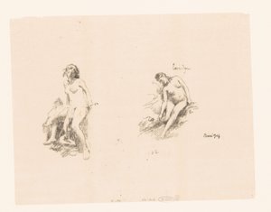 ورقة دراسة مع امرأتين عاريتين بواسطة Ignace Henri Jean Fantin-Latour