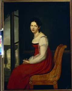 صورة للأميرة فارفارا سيرجيفنا دولغوروكوفا ، ني جاجارينا (1793-1833) (الأميرة فارفارا سيرجيفنا دولغوروكوفا) - رسم هنري فرانسوا ريسنر (1767-1828) ، زيت على قماش (96.8 × 125 سم) بواسطة هنري فرانسوا ريسنر