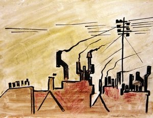 سقف لندن (حبر وطباشير ملون على ورق) بواسطة هنري جودييه برزيسكا