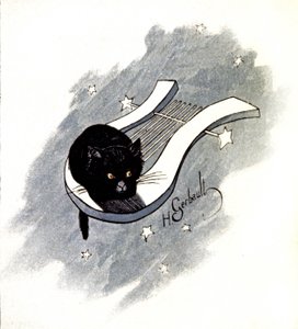 لو شات نوير، ملهى باريسي، حوالي عام 1900 (رسم توضيحي)