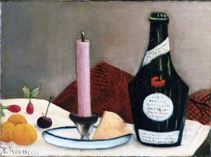 "" Nature morte a la bougie rose "(الحياة الساكنة - الشمعة الوردية) لوحة رسمها Henri Rousseau dit le Douanier (1844-1910) 1909 مجموعة فيليبس ، واشنطن العاصمة بواسطة هنري جي إف روسو