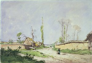 No.1534 A Village Road، Oiseme، 1888 بواسطة هنري جوزيف هاربينييس
