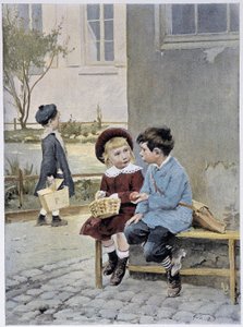 التجارة الحرة - لوحة مائية رسمها جيفروي في "" Le Figaro Illustré "" ، مايو 1901
