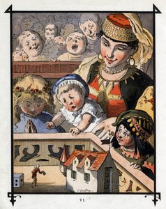 يعتبر Lemuel Gulliver في أرض عمالقة Brobdingnag من الأشياء المثيرة للاهتمام للأطفال. رسم توضيحي لـ "" رحلات جاليفر "" بقلم جوناثان سويفت (1667-1745)