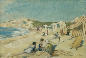 الشاطئ في بوينت سانت جيلداس ؛ La Plage a la Pointe St Gildas ، c.1920 بواسطة هنري ليباسك